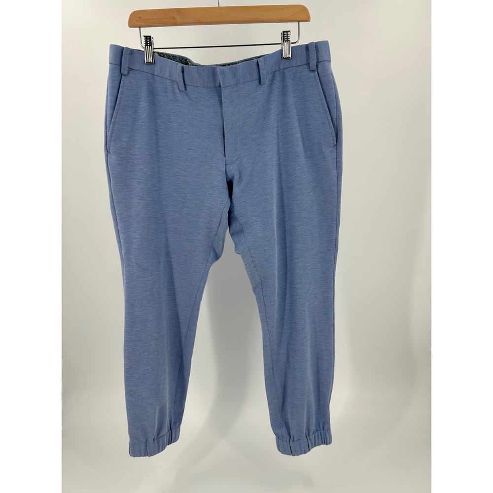 Tallia Mason Fit Blue Heathered Jogger Pants Mens 36x30 Lord & Taylor Stretch